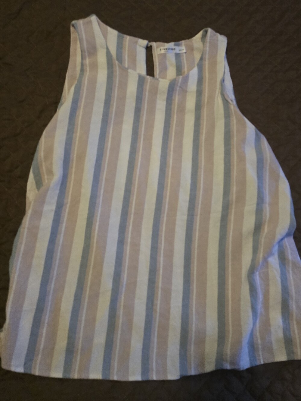 Reitmans multicolor striped linen-blend tank